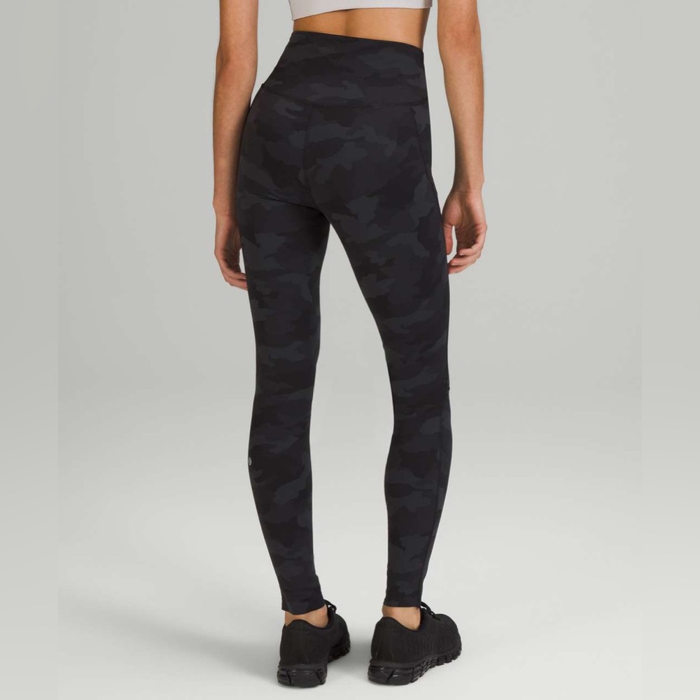 Lululemon Base Pace High-Rise Tight 28 inch Brushed black camo size 10